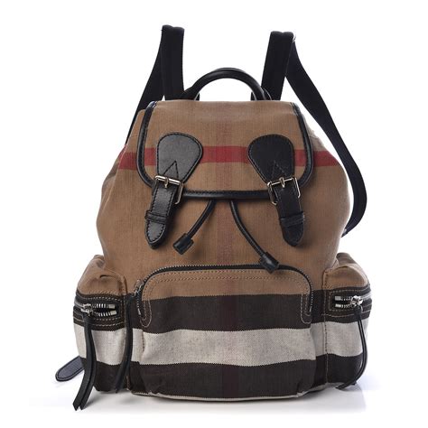 burberry canvas check medium rucksack backpack black|Burberry backpack vintage.